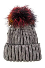 Load image into Gallery viewer, Mix Color Genuine Fur Pom Pom Beanie