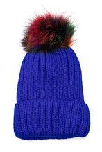 Load image into Gallery viewer, Mix Color Genuine Fur Pom Pom Beanie