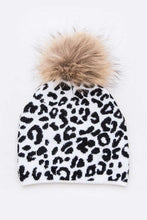 Load image into Gallery viewer, Mix Print Raccoon Fur Pom Iconic Beanie