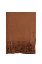 Load image into Gallery viewer, Plain Woolen Fringed Edge Scarf