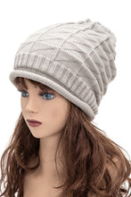 Load image into Gallery viewer, Unisex Raised Knit Slouchy Beanie