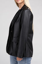 Load image into Gallery viewer, Premium Black Faux Legan Leather Blazer