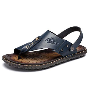 Lake Blue Men's Leather Flip Flop Sandals