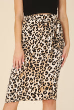 Load image into Gallery viewer, Satin Leopard Tie Skirt