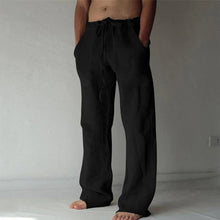 Load image into Gallery viewer, Men&#39;s White Lightweight Linen Drawstring Pants