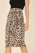 Load image into Gallery viewer, Satin Leopard Tie Skirt