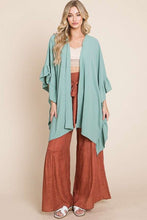 Load image into Gallery viewer, Black Wide Sleeves Ruffle Kimono Cardigan