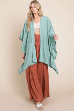 Load image into Gallery viewer, Black Wide Sleeves Ruffle Kimono Cardigan