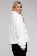 Load image into Gallery viewer, Black Cozy Sherpa Button-Front Jacket