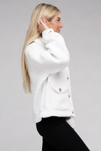 Load image into Gallery viewer, Black Cozy Sherpa Button-Front Jacket