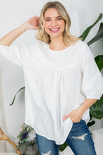 Load image into Gallery viewer, White Pinktuck Detail Tunic Blouses Top