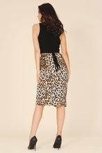 Load image into Gallery viewer, Satin Leopard Tie Skirt