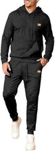 Load image into Gallery viewer, Men&#39;s Textured Brown Drawstring Hoodie Long Sleeve 2pc Sweatsuit