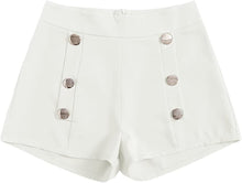 Load image into Gallery viewer, Summer Chic Gold Button High Plum Waist Shorts