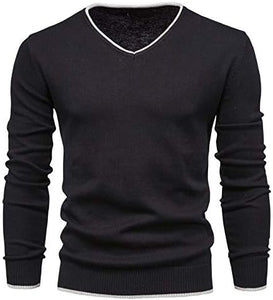 Men's Green Long Sleeve V Neck Sweater