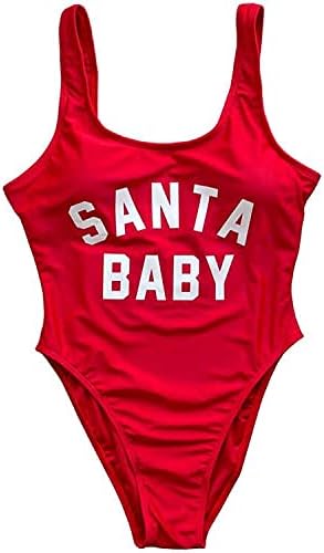 Bachelorette Red Santa One Piece Swimsuit