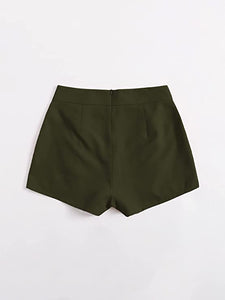 Summer Chic Gold Button High Plum Waist Shorts