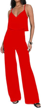 Load image into Gallery viewer, Summer Red Sleeveless Layered Wide Leg Jumpsuit