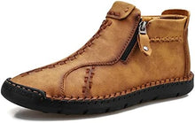 Load image into Gallery viewer, Men&#39;s Hand Stitched Brown Leather Textured Boots