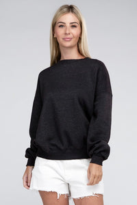 Fleece Ash Black Oversized Pullover