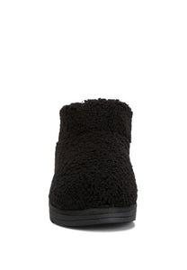 Black Fleece Exterior Fluffy Boots