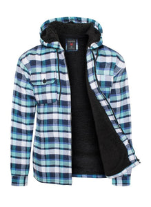 Men's White Flannel Sherpa Lining Jacket