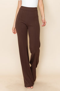 Casual Work Style Soft Pink High Waist Pants