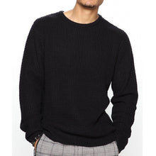Load image into Gallery viewer, Men&#39;s Navy Blue Long Sleeve Knitted Loose Fit Sweater