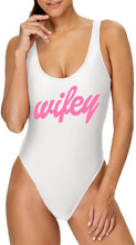 Load image into Gallery viewer, Wifey Bachelorette White One Piece Swimsuit