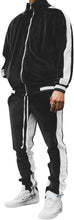 Load image into Gallery viewer, Men&#39;s Navy Blue Velvet Long Sleeve Jacket/Pants Jogging Sweatsuit/Tracksuit