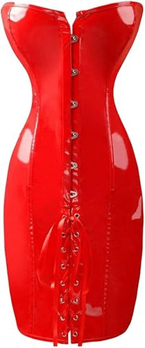 Red Strapless Latex Dress