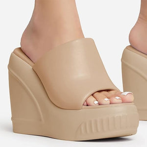 Chic Rubber Platform Wedge Sandals
