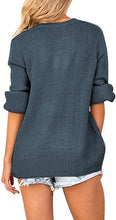 Load image into Gallery viewer, Chic Loose Fit Dark Grey Long Sleeve Wrap Sweater