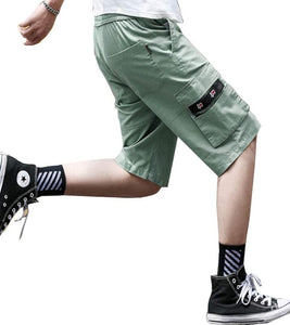 Men's Causal Cargo Pocket Pea Green1 Shorts