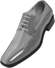 Load image into Gallery viewer, Men&#39;s Oxford Formal Black Satin Striped Lace Up Dress Shoes