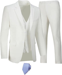 The Modern Man Light Gray Slim Fit 3pc Formal Dress Blazer & Pants Suit