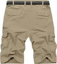 Load image into Gallery viewer, Men&#39;s Army Green Expandable Waist Casual Quick Dry Cargo Shorts