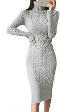 Load image into Gallery viewer, Soft &amp; Cozy Knitted Sweater Midi Dress