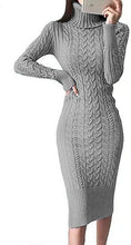 Load image into Gallery viewer, Soft &amp; Cozy Knitted Sweater Midi Dress