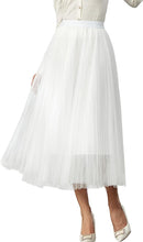 Load image into Gallery viewer, Prestigious Tulle Red Pleated Flowy Maxi Skirt