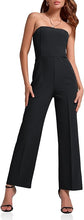 Load image into Gallery viewer, Strapless Black Smocked Classic Jumpsuit