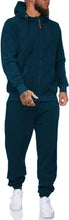 Load image into Gallery viewer, Men&#39;s Blue Long Sleeve Hoodie Long Sleeve 2pc Sweatsuit