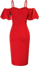 Load image into Gallery viewer, Red Holiday Party Sweetheart Cocktail Dress
