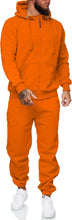 Load image into Gallery viewer, Men&#39;s Orange Long Sleeve Hoodie Long Sleeve 2pc Sweatsuit