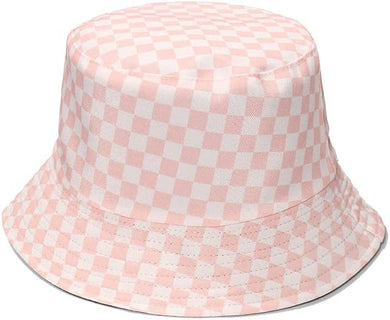 Checked Pink Unisex Summer Bucket Hat