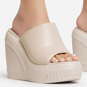 Chic Rubber Platform Wedge Sandals
