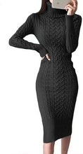 Load image into Gallery viewer, Soft &amp; Cozy Knitted Sweater Midi Dress