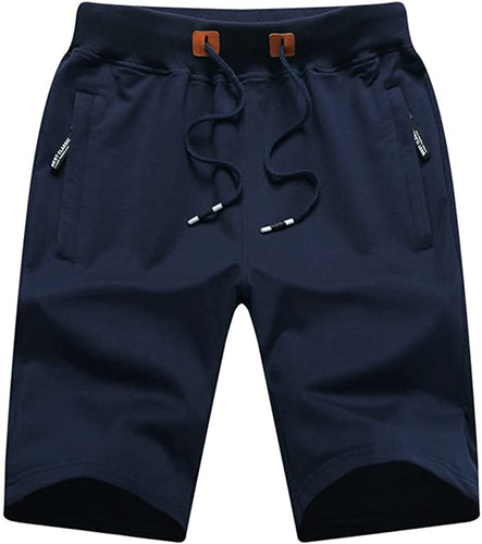 Men's Summer Style Navy Blue Drawstring Shorts