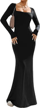 Load image into Gallery viewer, Comfort Knit Khaki Long Sleeve Fishtail Maxi Dress