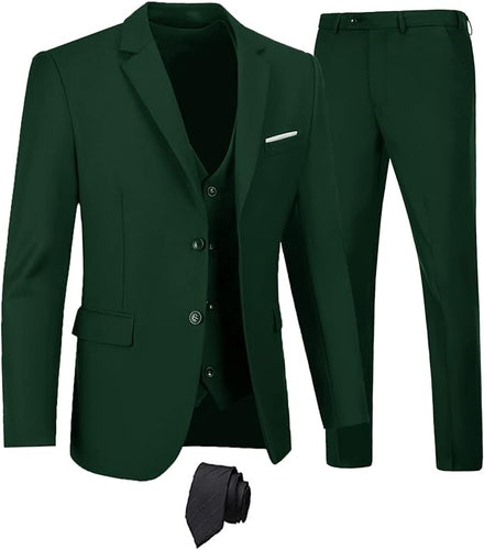 The Modern Man Hunter Green Slim Fit 3pc Formal Dress Blazer & Pants Suit